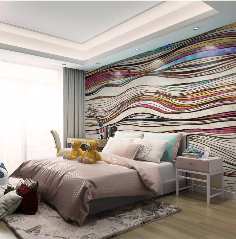 3D Color Wave 2127 Wall Murals