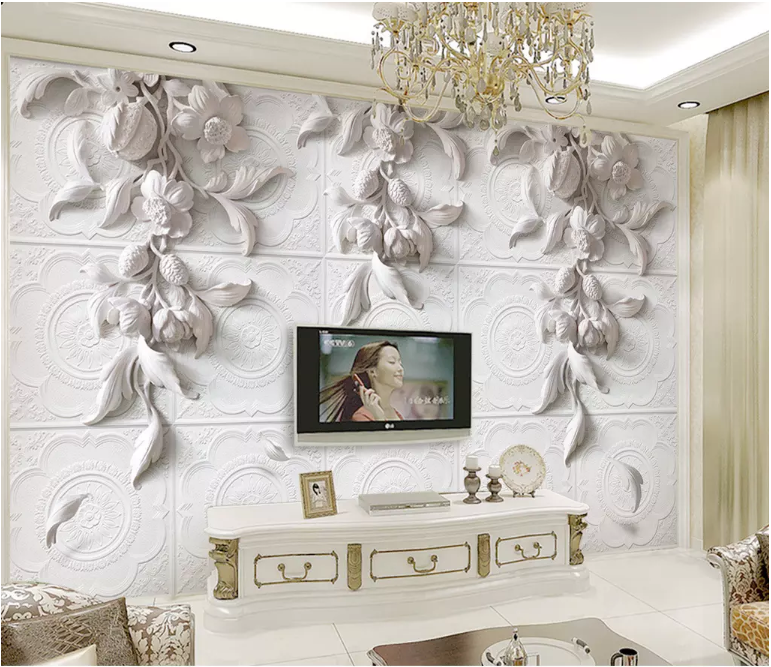 3D Carving Leaves 2017 Wall Murals