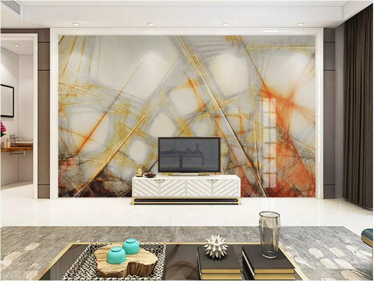 3D Yellow Graffiti 2075 Wall Murals