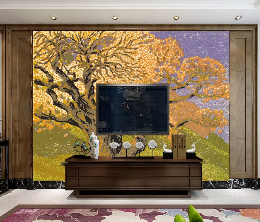 3D Color Carving Trees 1619 Wallpaper AJ Wallpaper 2