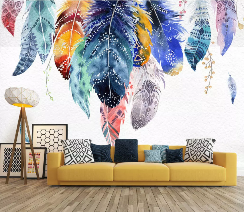 3D Romantic Feather 1670 Wallpaper AJ Wallpaper