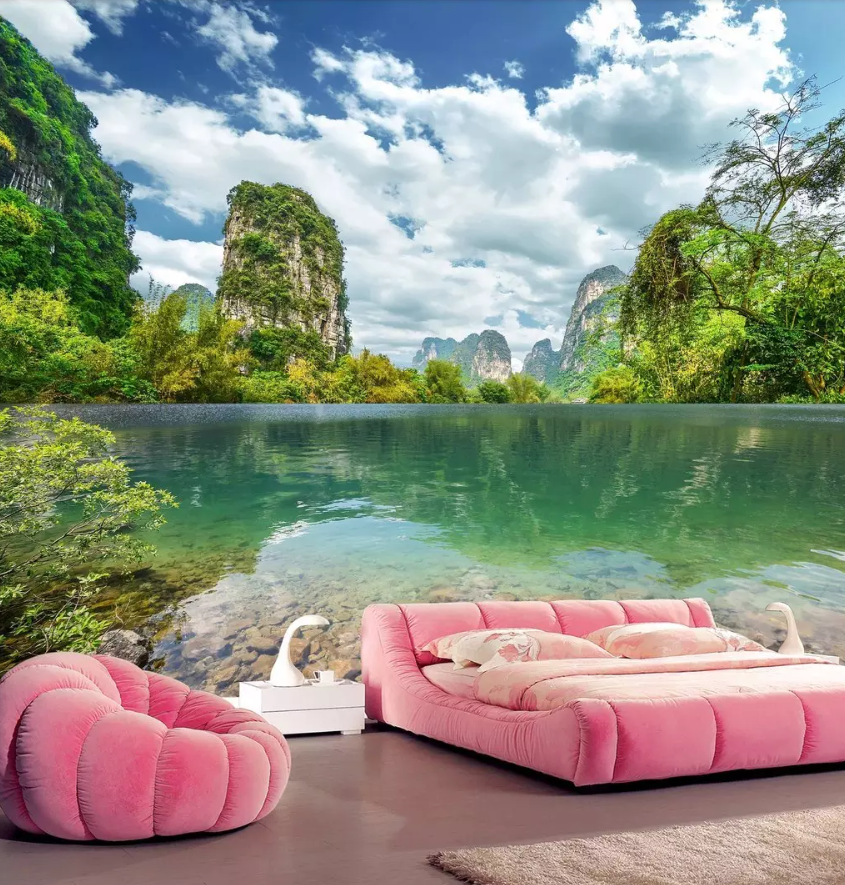 3D Clear Lake Mountain 1574 Wallpaper AJ Wallpaper 2