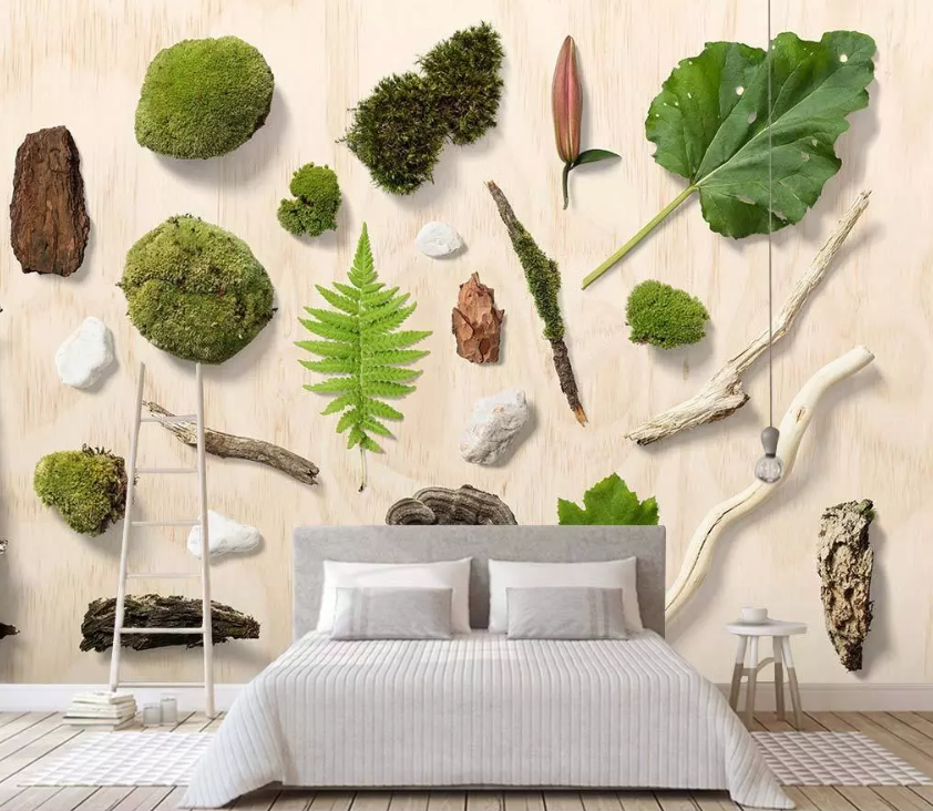 3D Moss Leaves Ganoderma 1550 Wallpaper AJ Wallpaper 2