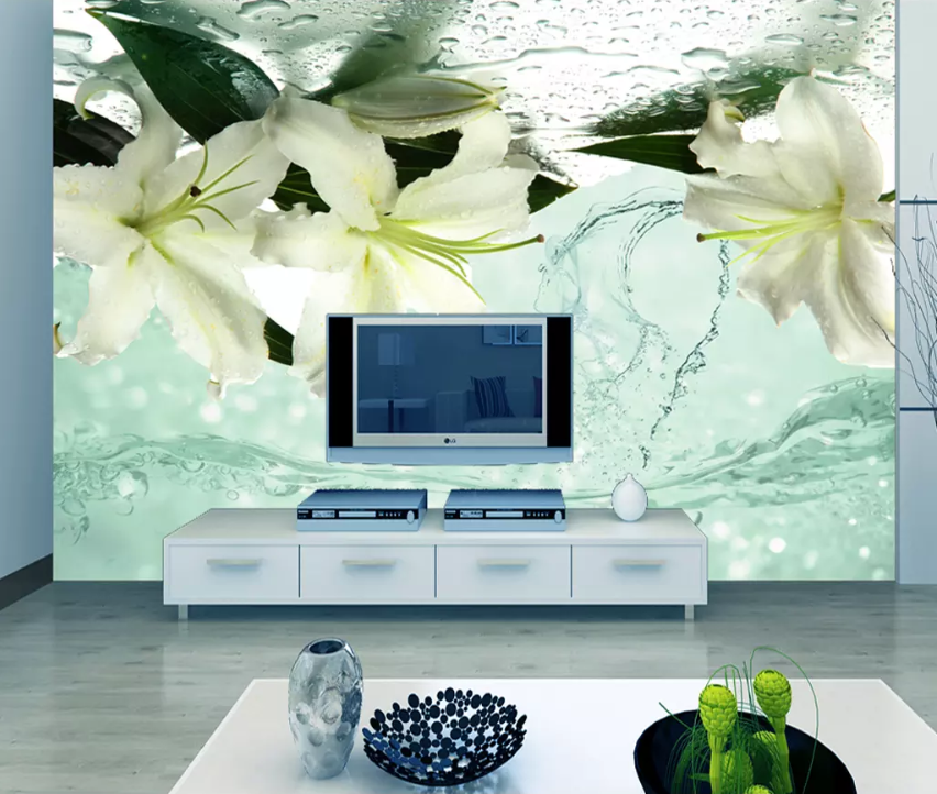 3D River Water Lily 1524 Wallpaper AJ Wallpaper 2