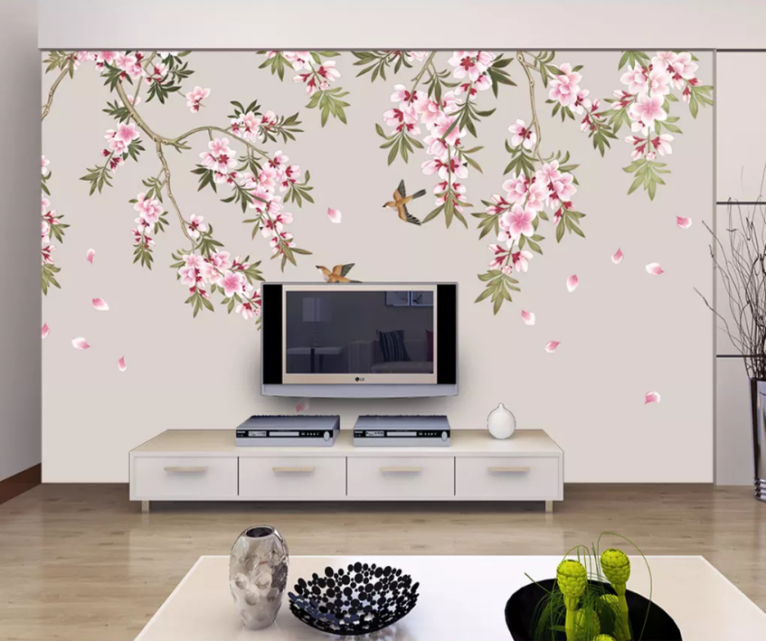 3D Flying Bird Petals 1512 Wallpaper AJ Wallpaper 2