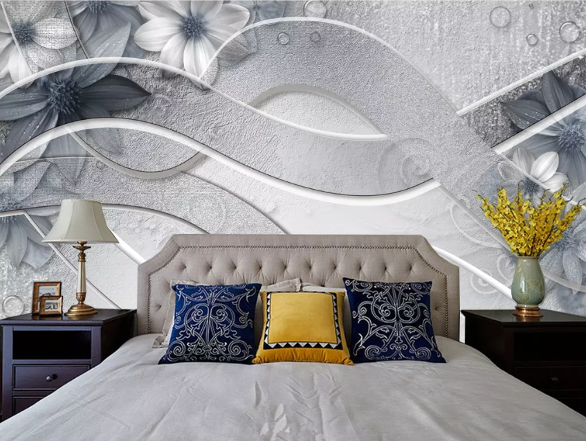 3D Cross Line Flower 1506 Wallpaper AJ Wallpaper 2