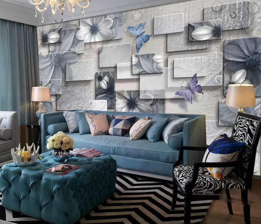 3D Stone Pattern Flower 1504 Wallpaper AJ Wallpaper 2