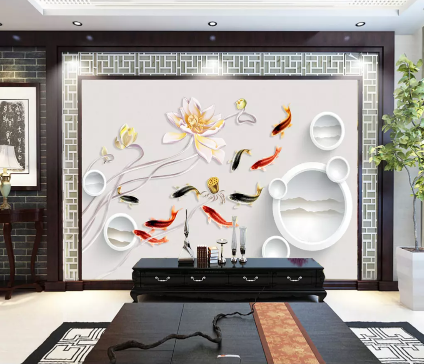 3D Goldfish Swimming 1469 Wallpaper AJ Wallpaper 2