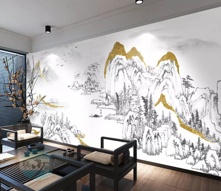 3D Landscape Ink Painting 1466 Wallpaper AJ Wallpaper 2