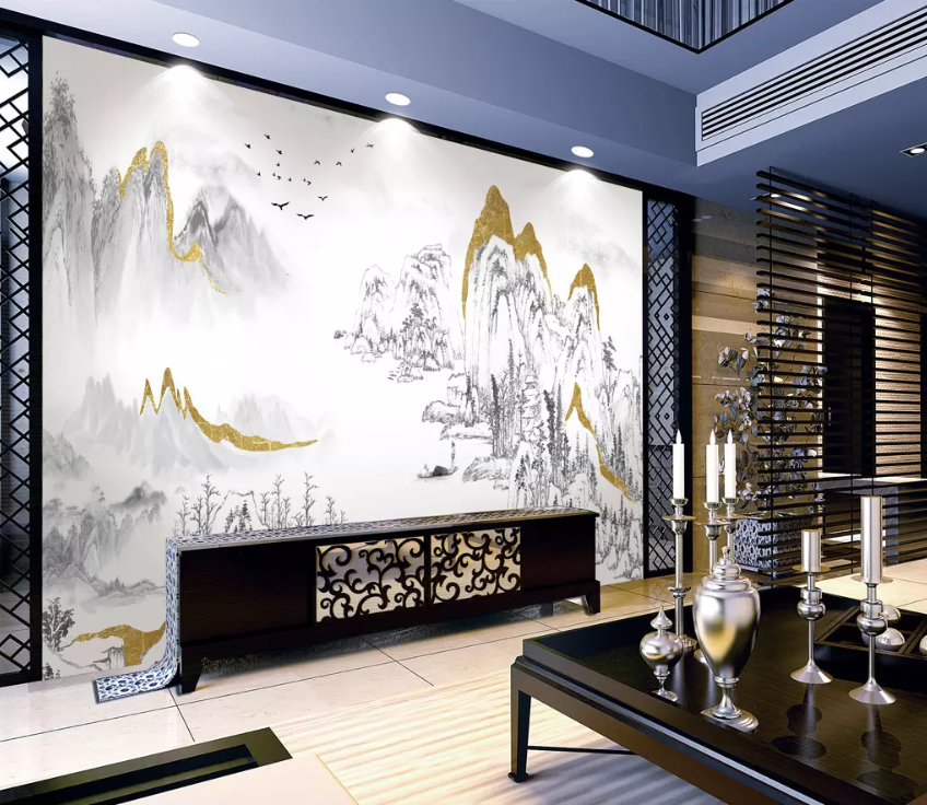 3D Landscape Ink Painting 1466 Wallpaper AJ Wallpaper 2