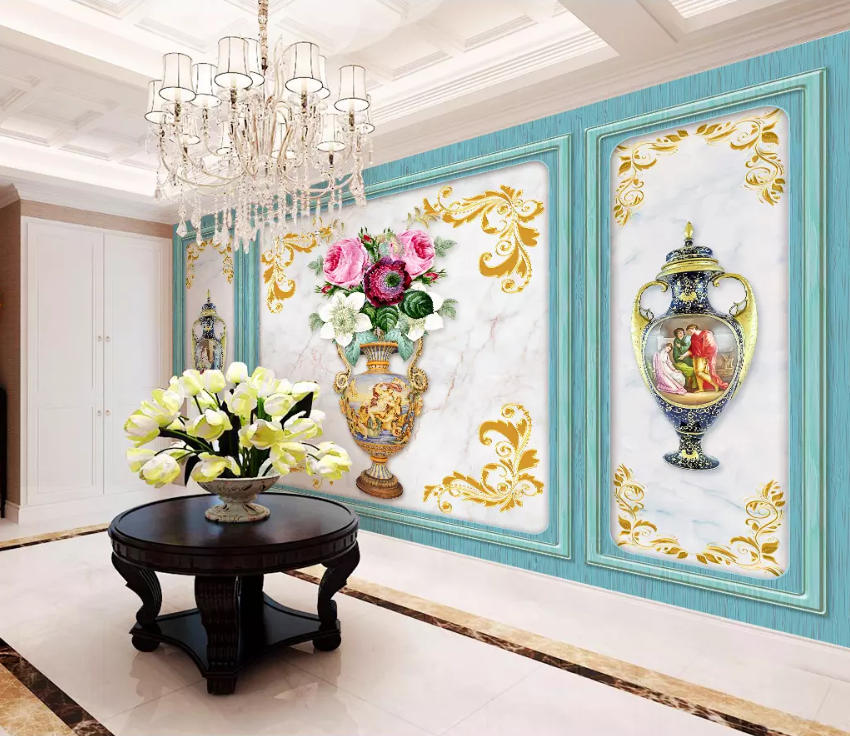 3D Luxury Vase 1454 Wallpaper AJ Wallpaper 2