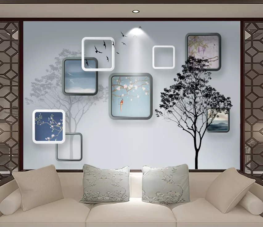 3D Box Tree Decoration 1444 Wallpaper AJ Wallpaper 2