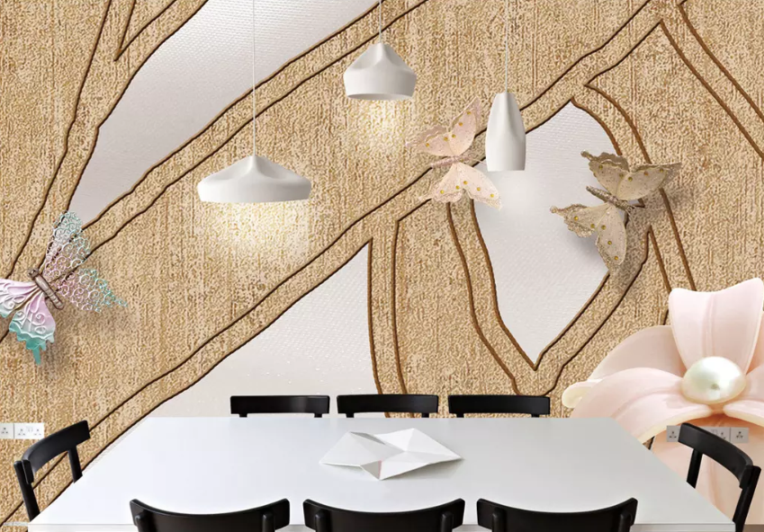 3D Pearl Flower Products 1434 Wallpaper AJ Wallpaper 2