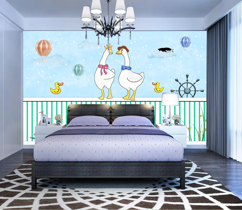 3D Cartoon Swan Anchor 1405 Wallpaper AJ Wallpaper 2