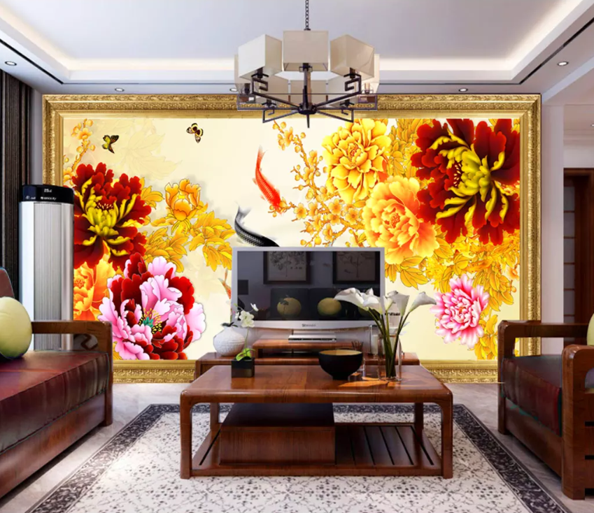 3D Goldfish Fighting Over Food 1399 Wallpaper AJ Wallpaper 2