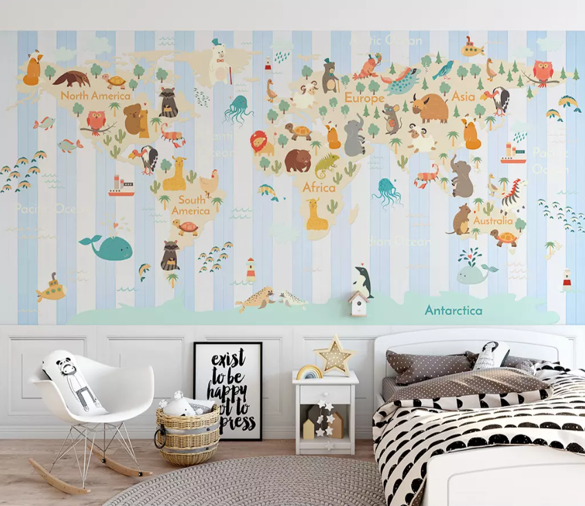 3D Cartoon Animal Map 1397 Wallpaper AJ Wallpaper 2