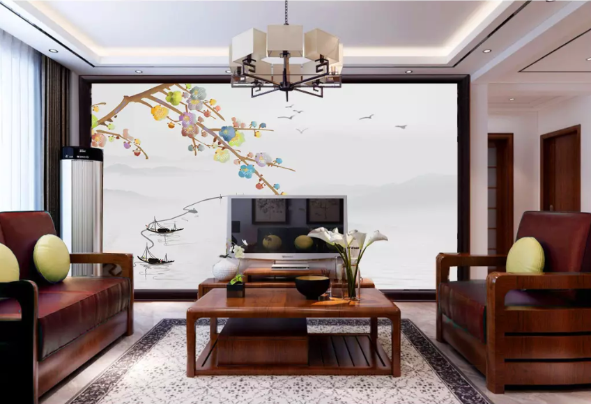 3D Color Flower Boat 1392 Wallpaper AJ Wallpaper 2