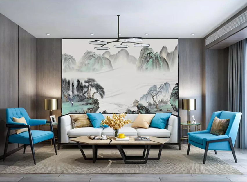 3D Ink Painting Cliff Mountain 1387 Wallpaper AJ Wallpaper 2