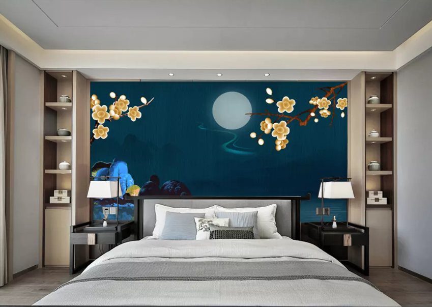 3D Night Scene Swan 1385 Wallpaper AJ Wallpaper 2