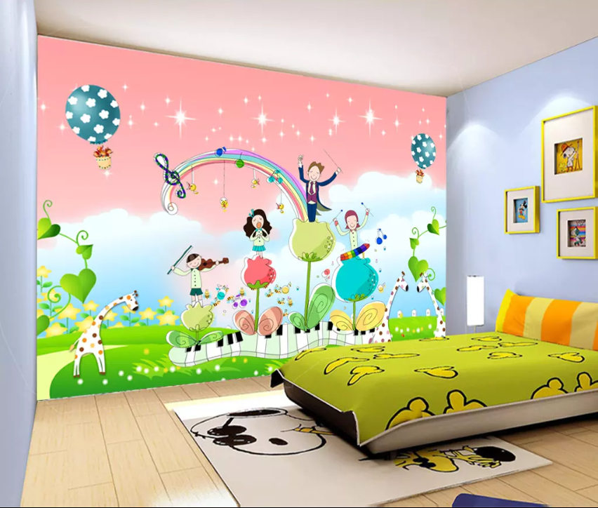 3D Rainbow Playing Music 1384 Wallpaper AJ Wallpaper 2