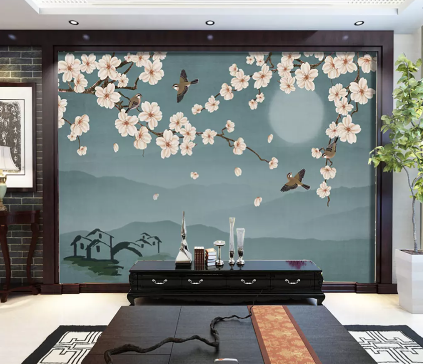 3D Fragrant Bird Cabin 1370 Wallpaper AJ Wallpaper 2