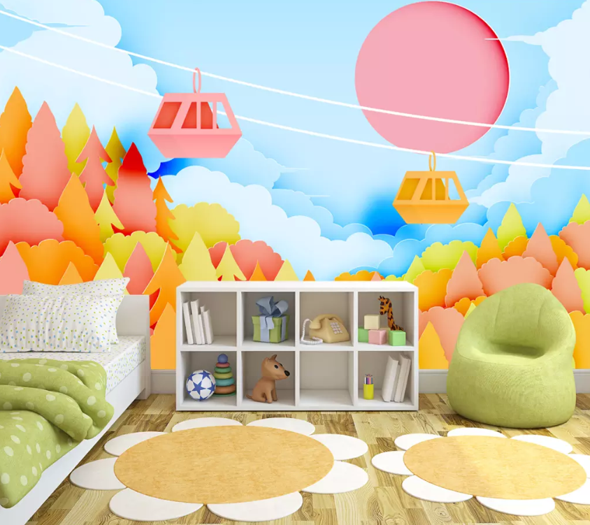 3D Autumn Maple Play 1367 Wallpaper AJ Wallpaper 2