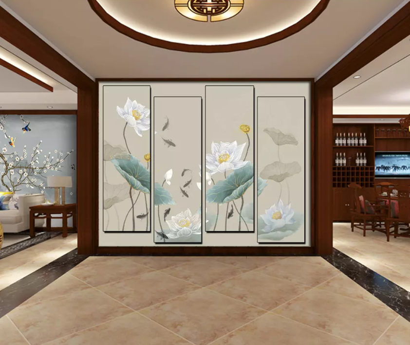 3D Phnom Penh Lotus Leaf 1362 Wallpaper AJ Wallpaper 2