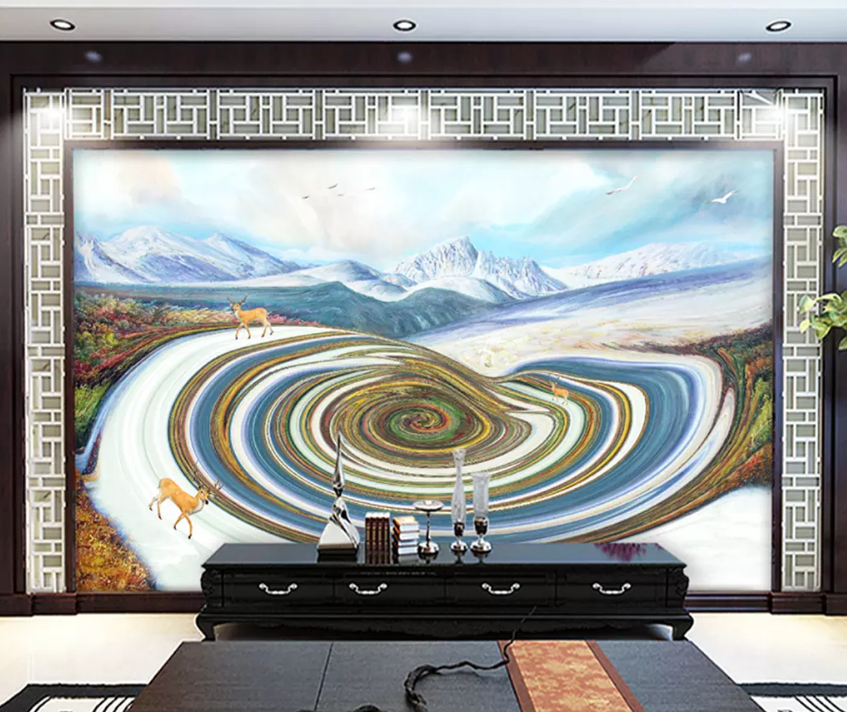 3D Circle Painting 1353 Wallpaper AJ Wallpaper 2