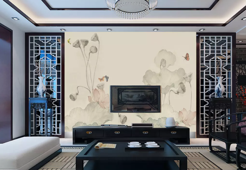 3D Butterfly Lotus Seed 1347 Wallpaper AJ Wallpaper 2