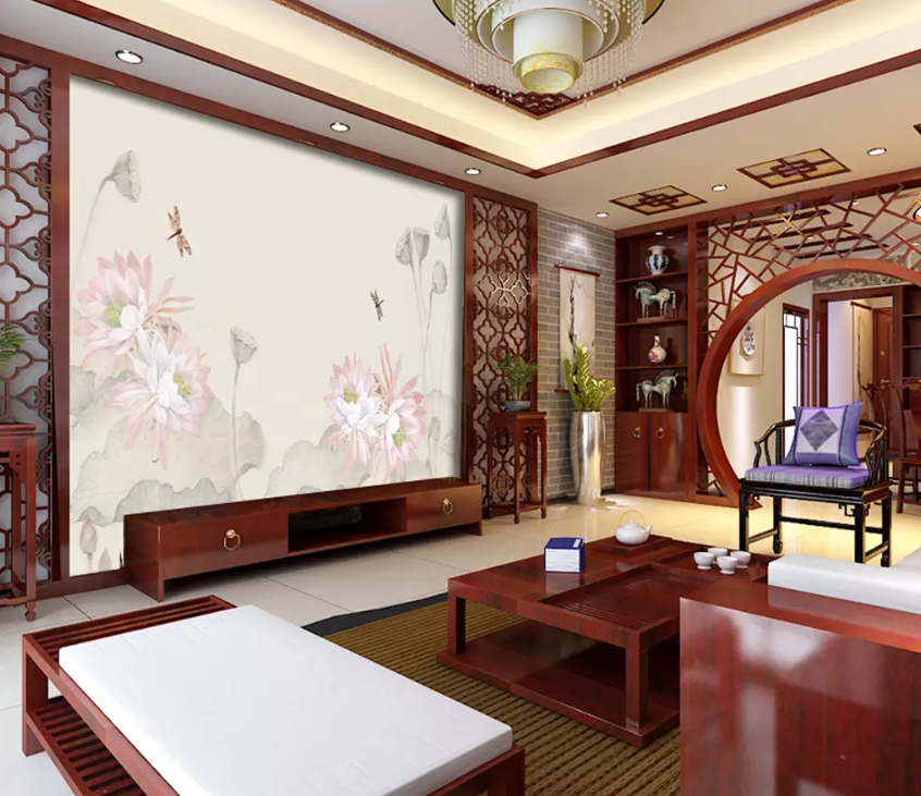 3D Dragonfly Lotus Seed 1346 Wallpaper AJ Wallpaper 2