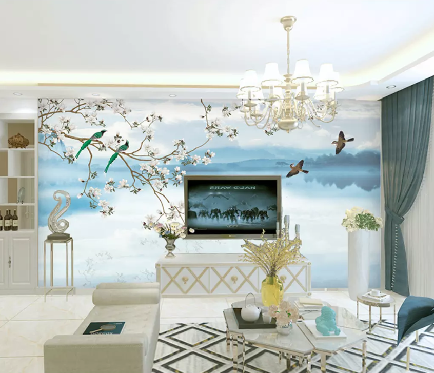 3D Lake Water Bird Flying 1344 Wallpaper AJ Wallpaper 2