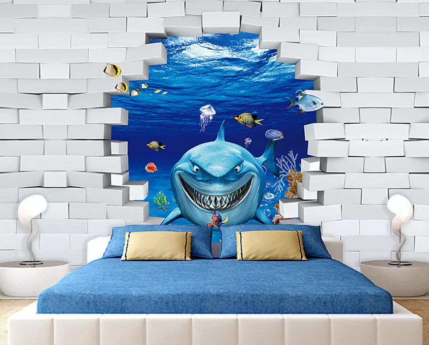 3D Smiling Shark 1340 Wallpaper AJ Wallpaper 2