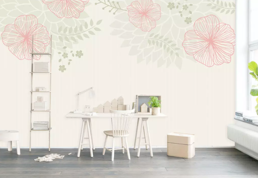 3D Red Line Flower 1334 Wallpaper AJ Wallpaper 2