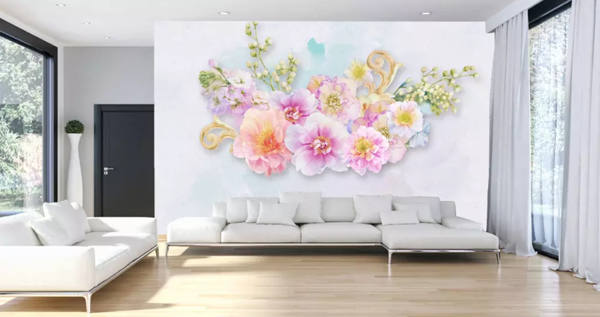 3D Safflower Decoration 1331 Wallpaper AJ Wallpaper 2