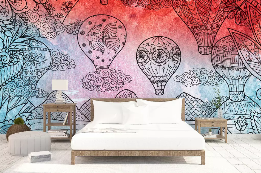 3D Doodle Hot Air Balloon 1321 Wallpaper AJ Wallpaper 2