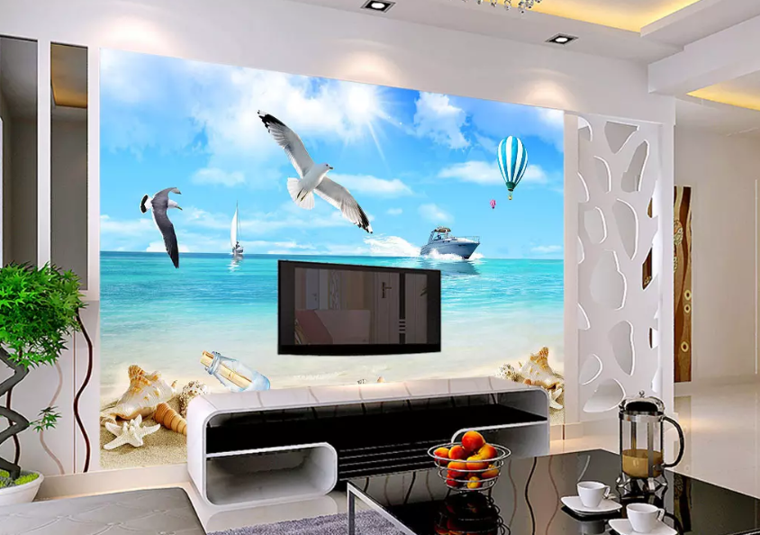 3D Seagull Drift Bottle 1300 Wallpaper AJ Wallpaper 2