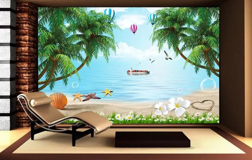 3D Beach Starfish Tree 1296 Wallpaper AJ Wallpaper 2