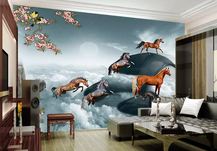 3D Cloud Horse Group 1284 Wallpaper AJ Wallpaper 2