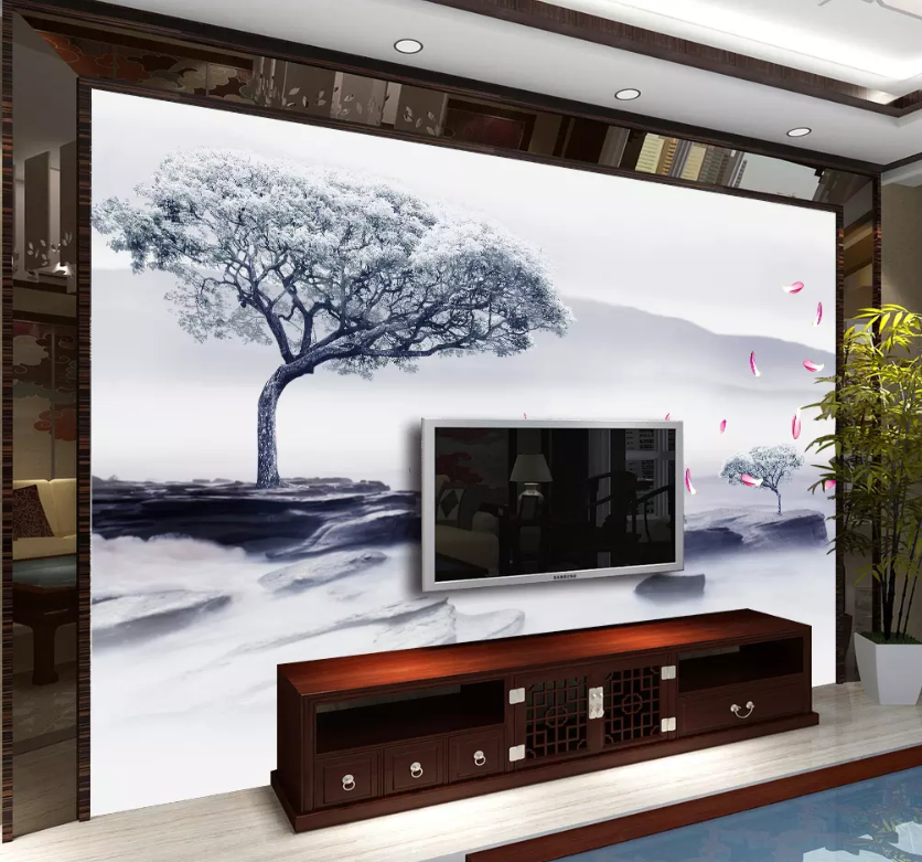 3D Petal Fluttering Crane 1277 Wallpaper AJ Wallpaper 2