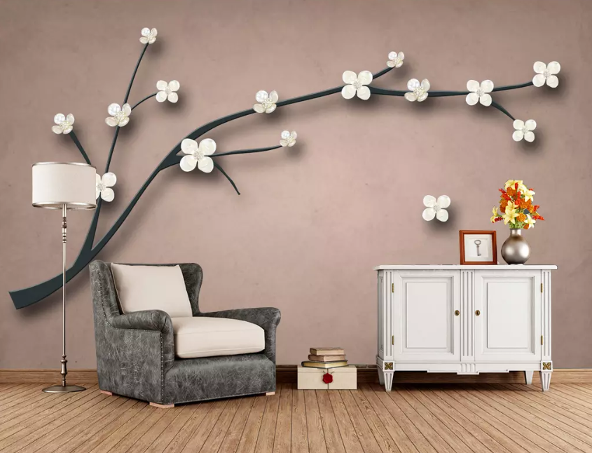 3D White Petals 1263 Wallpaper AJ Wallpaper 2