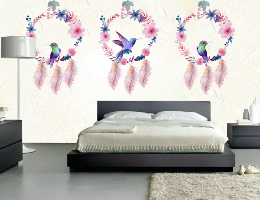 3D Circle Feather Decoration 1253 Wallpaper AJ Wallpaper 2