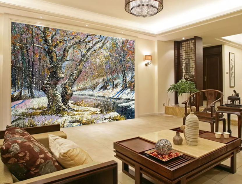 3D Oil Painting Withered Tree 1207 Wallpaper AJ Wallpaper 2