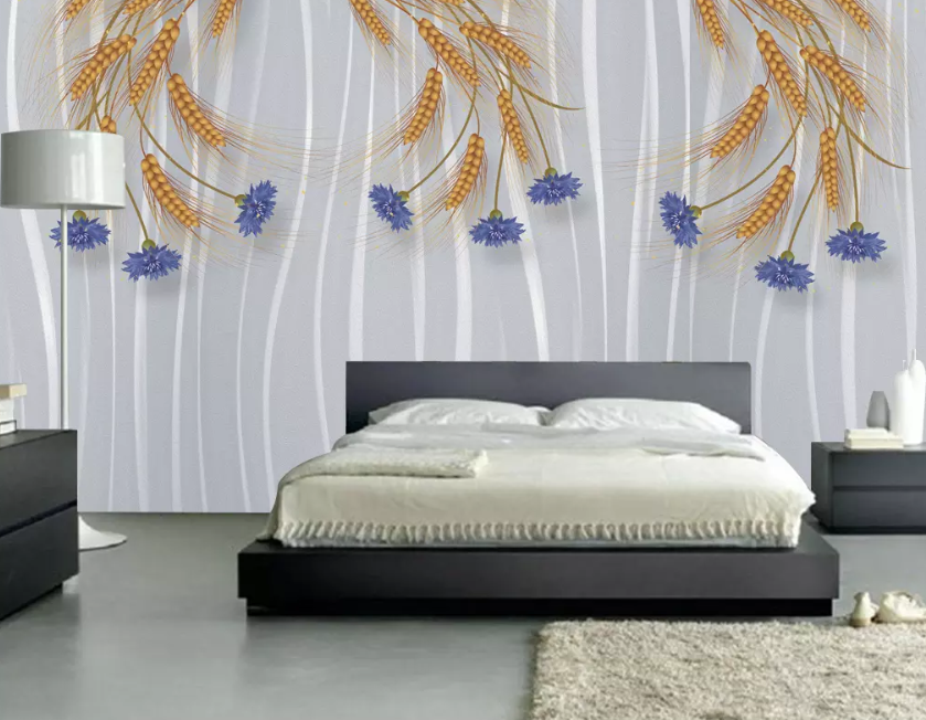 3D Wheat Vine 1201 Wallpaper AJ Wallpaper 2