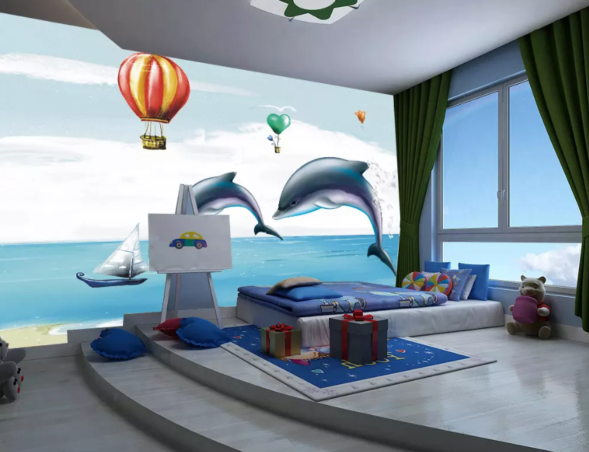 3D Dolphin Boat 1199 Wallpaper AJ Wallpaper 2