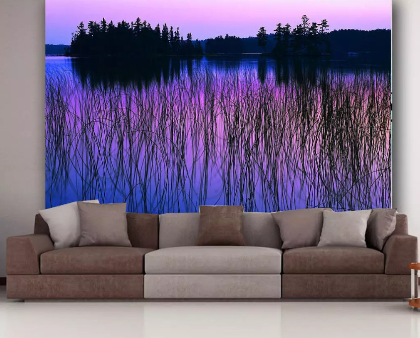 3D Night Reed River 1196 Wallpaper AJ Wallpaper 2