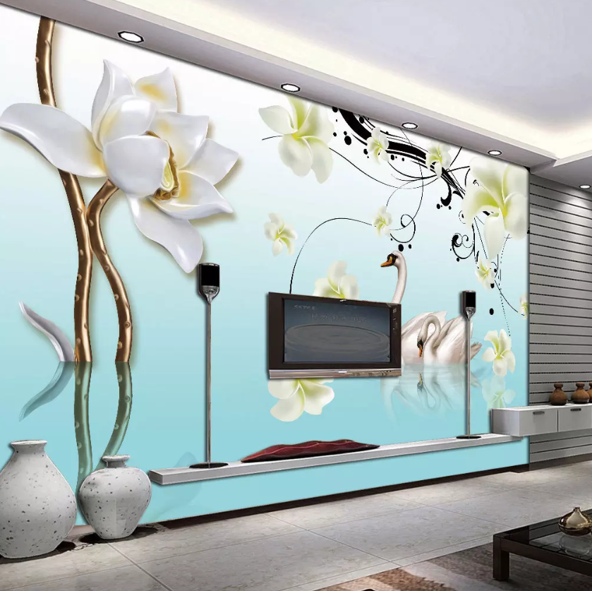 3D Swan Swimming 1182 Wallpaper AJ Wallpaper 2