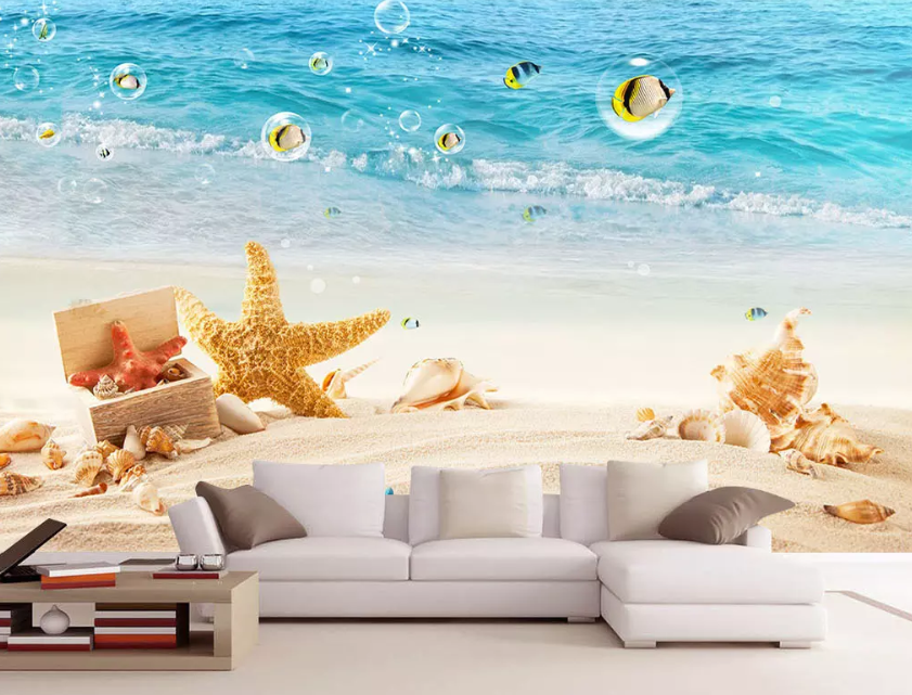 3D Beach Starfish Bubble 1167 Wallpaper AJ Wallpaper 2