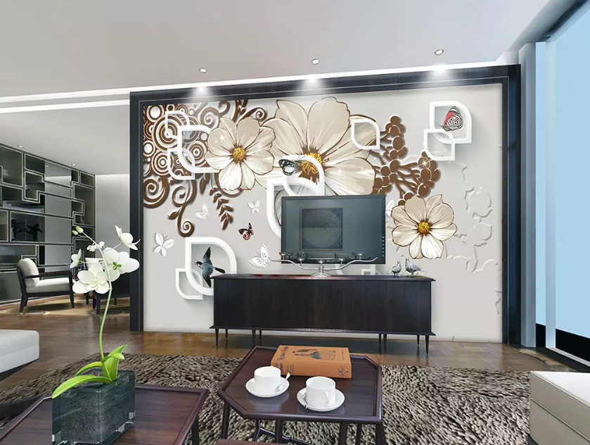 3D Mouth Frame Butterfly 1156 Wallpaper AJ Wallpaper 2