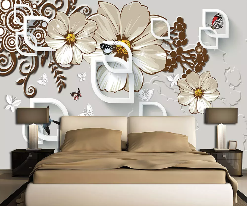 3D Mouth Frame Butterfly 1156 Wallpaper AJ Wallpaper 2