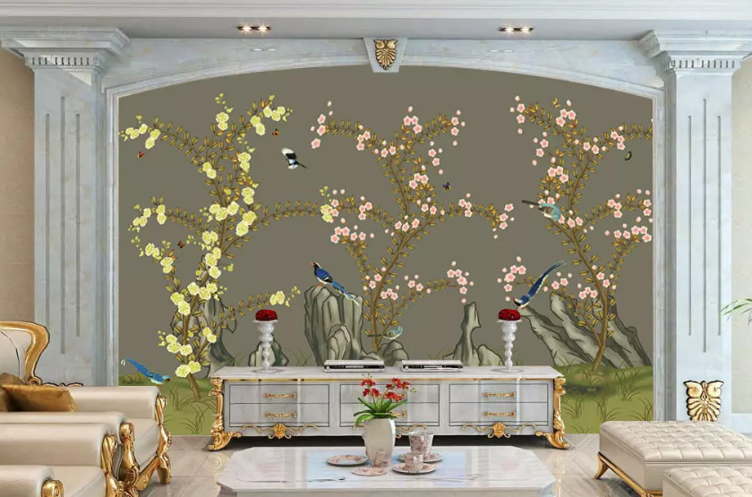 3D Ink Painting Stone Bird 1154 Wallpaper AJ Wallpaper 2